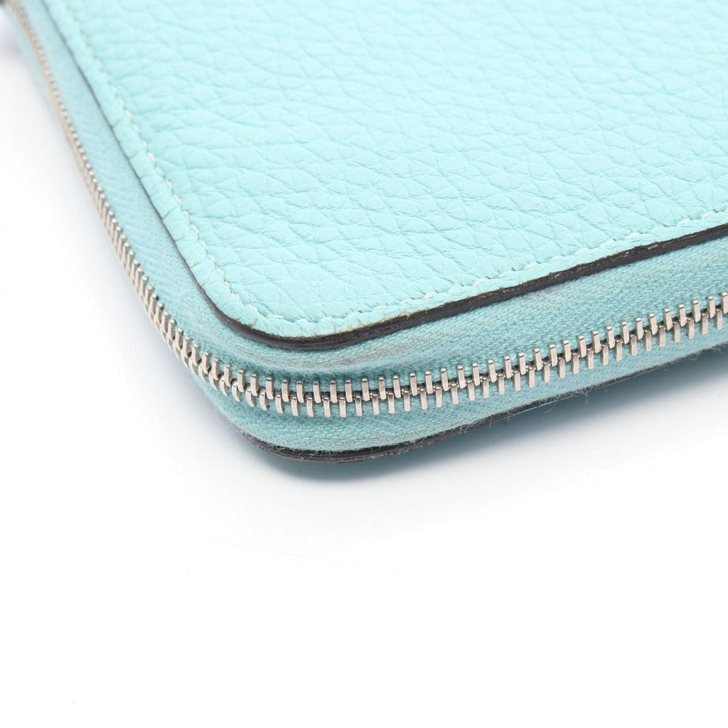 Hermes Round Wallet Azap Long Blue Atl Leather Blue-at-le — view 8
