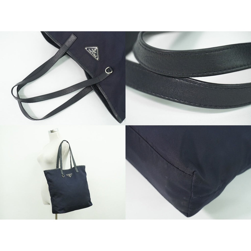 Prada Tessuto Shoulder Bag Tote Nylon Navy — view 6