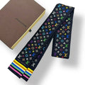 Louis Vuitton Twilly Scarf Silk Bandeau Monogram Multicolor