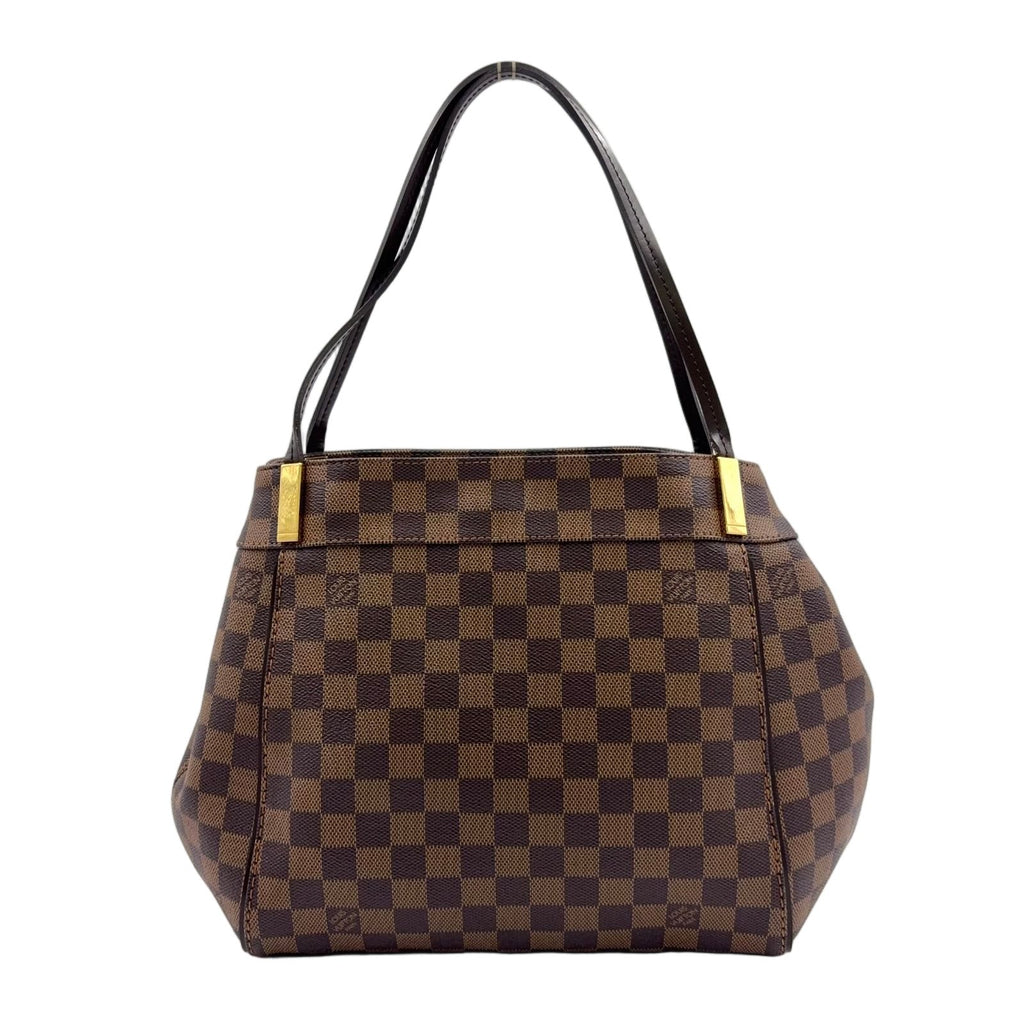 Louis Vuitton Marribbon PM Damier Ebene Leather Brown Tote Gold