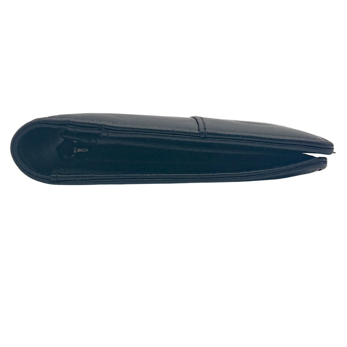 Chanel Logo Shape Pressed Calfskin Long Wallet Black — view 4