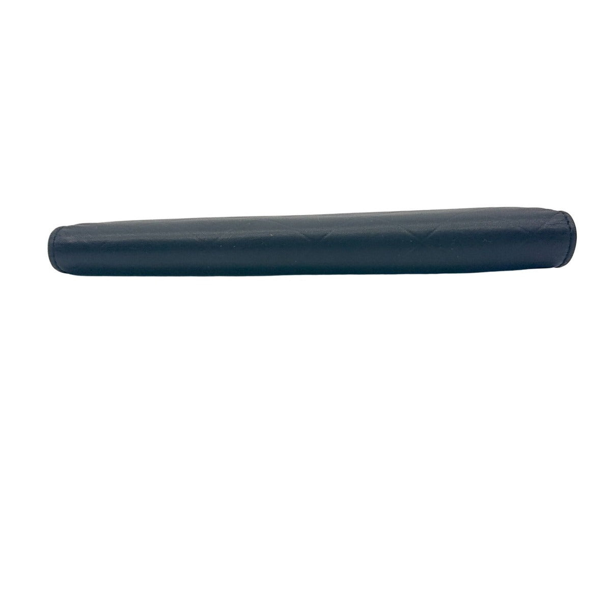 Chanel Logo Shape Pressed Calfskin Long Wallet Black — view 7