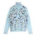 Hermes Twill Lane Plumes Turtleneck Light Blue 36 Flat