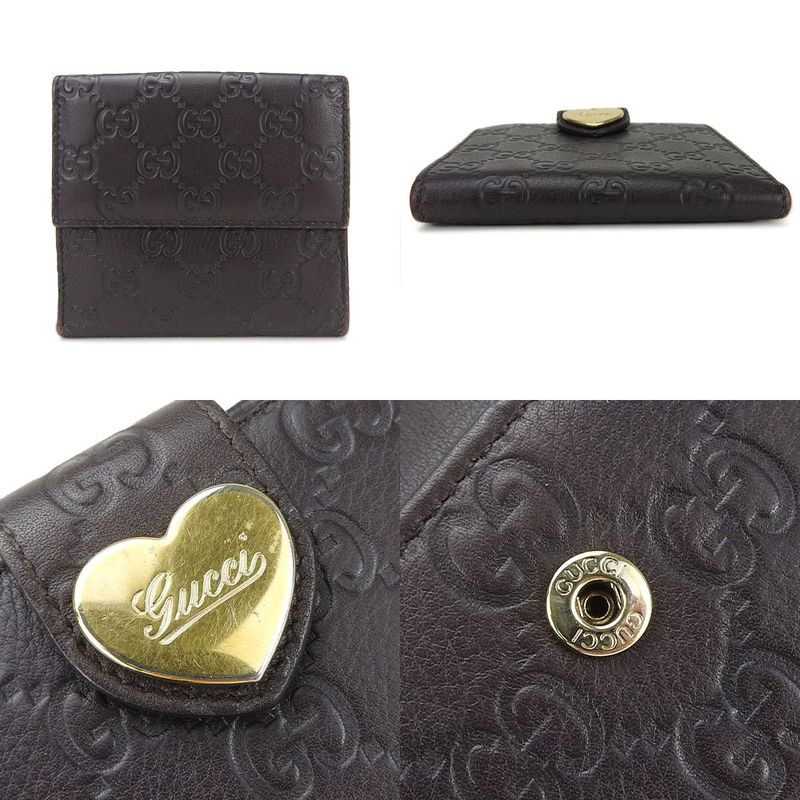 Gucci Bifold Wallet Guccissima Cima Leather Brown Gold Hardware Heart — view 4