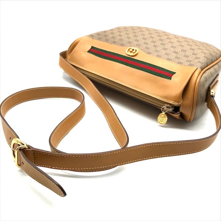 Gucci Vintage Micro GG Shoulder Bag Sherry Line Brown — view 6