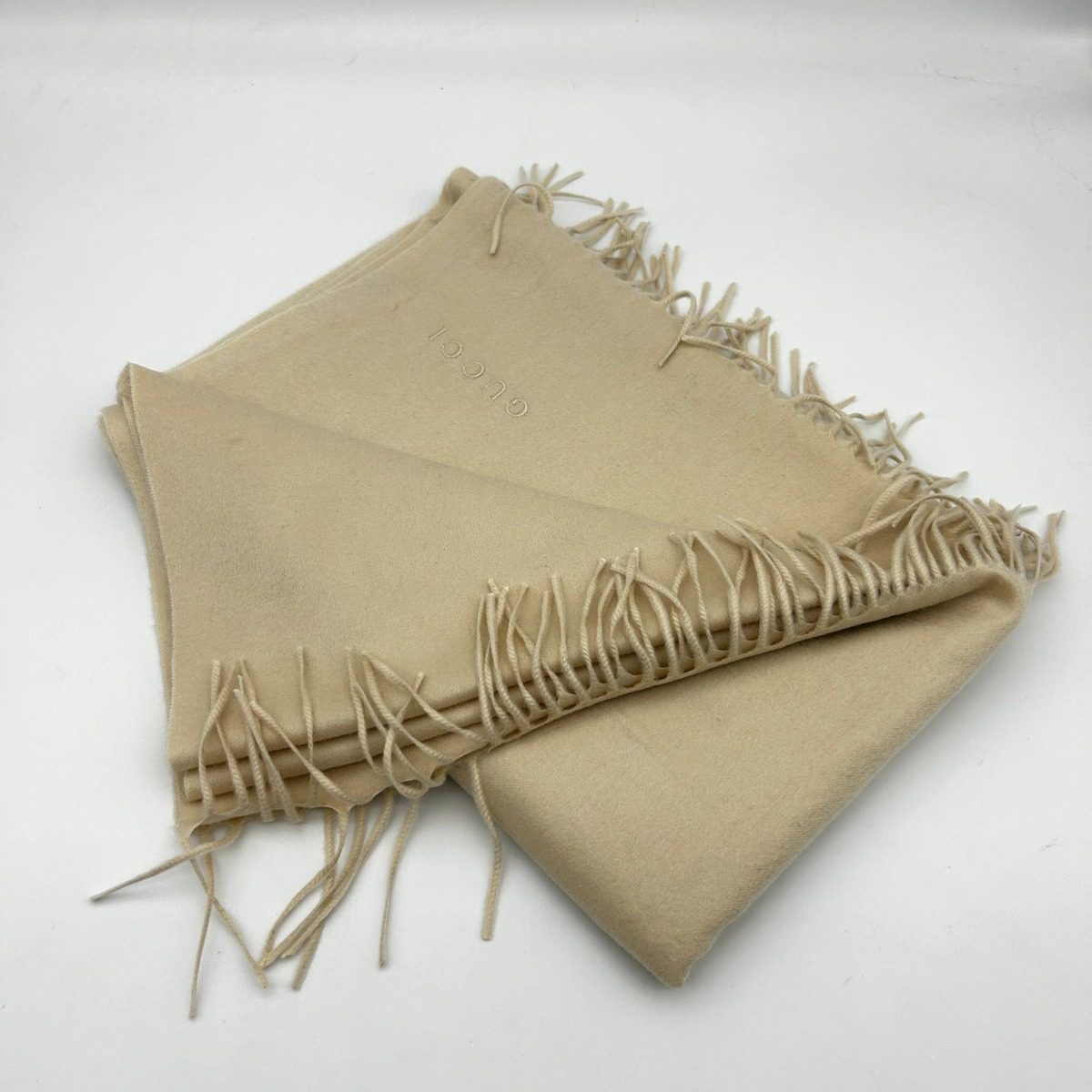 Gucci Beige Cashmere Large Shawl Scarf — view 4