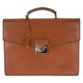 Prada Brown Silver Leather Business