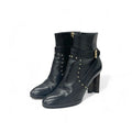 Louis Vuitton Silhouette Line Monogram Boots Short Shoes Leather Black