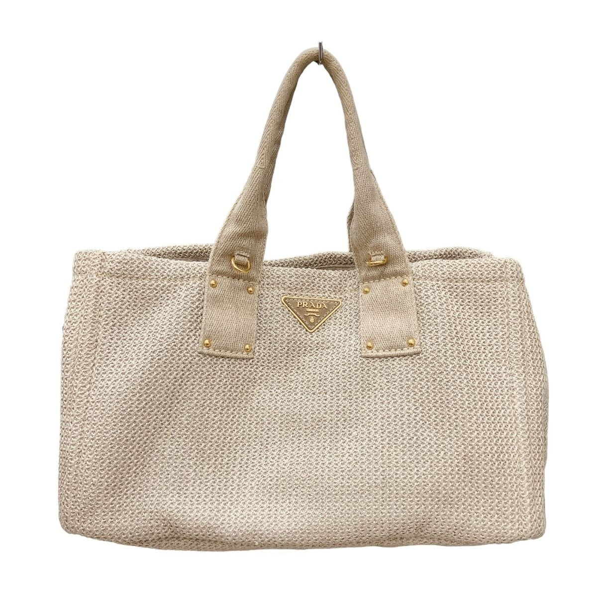 Prada Canvas 2-Way Bag Canapa Tote Beige