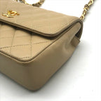 Chanel CC Logo Mini Quilted Turnlock Shoulder Bag Beige — view 6