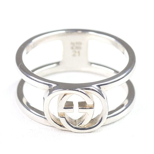 Gucci Interlocking Wide Open Band Star Ring Silver AG 925 Size 21 Actual — view 2