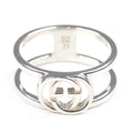 Gucci Interlocking Wide Open Band Star Ring Silver AG 925 Size 21 Actual