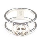 Gucci Interlocking Wide Open Band Star Ring Silver AG 925 Size 21 Actual