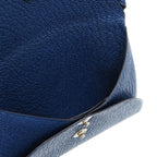 Hermes Calvi Duo Chevre Deep Blue Engraved B 0850 Card Case — view 7