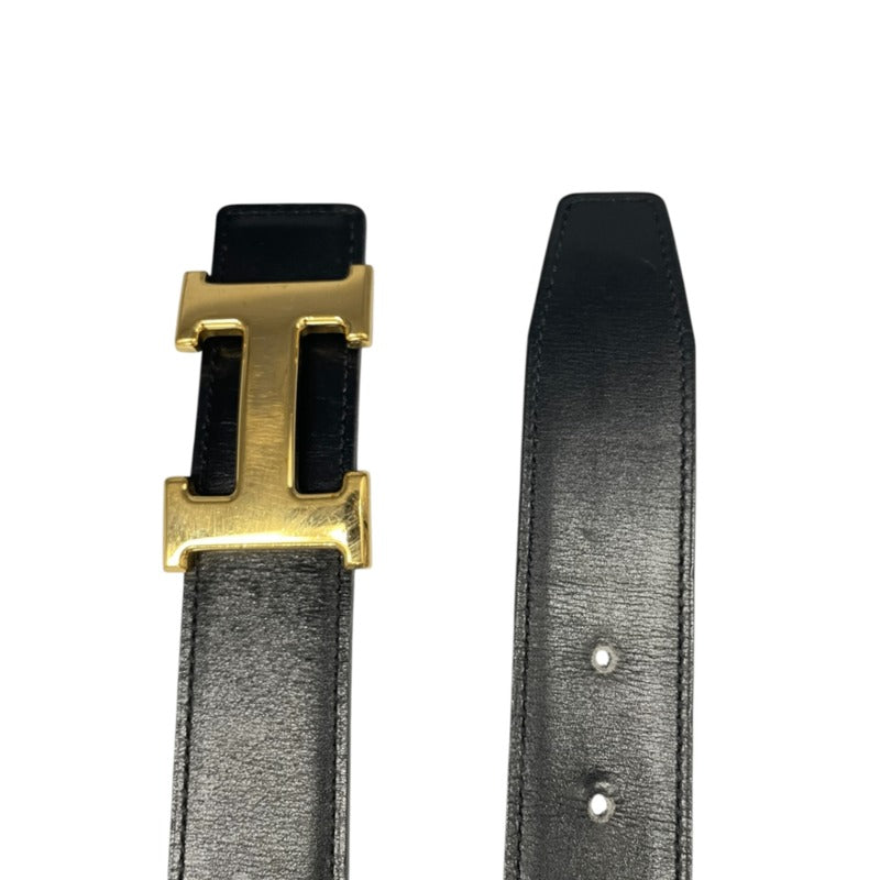 Hermes Constance H Buckle Reversible Belt Black Blue Gold Hardware — view 2