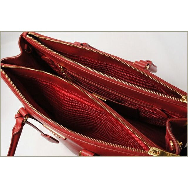 Prada Shoulder Bag B1786 T Saffiano Fuoco Red With 2 way Strap — view 6