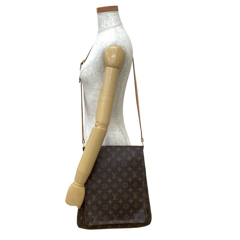 Louis Vuitton Vintage Musette Leather Shoulder Bag Pochette Sacoche Brown 63385 — view 3