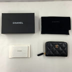 Chanel Quilted Classic Zip Coin Purse Caviar Leather Case Ap0216 Black — view 7