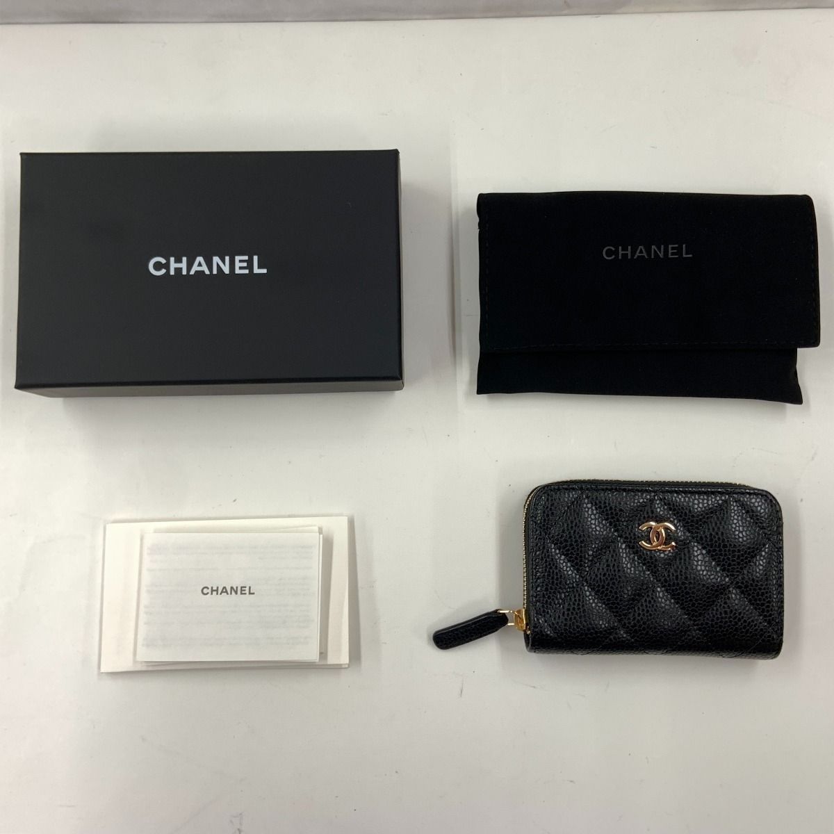 Chanel Quilted Classic Zip Coin Purse Caviar Leather Case Ap0216 Black — view 7