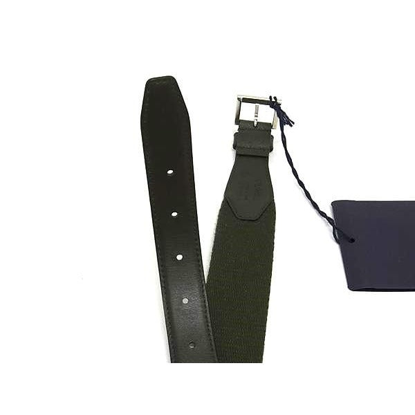 Prada Canvas and Leather Staggered Pattern Belt Size Indicated 95/38 — view 3