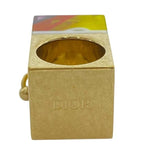 Christian Dior Sorbet Ring Accessories CD Logo Metal Plastic Yellow — view 4