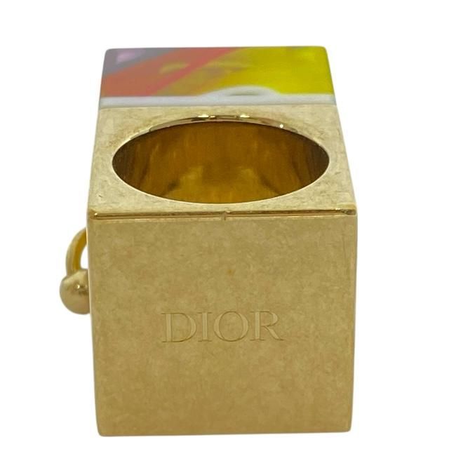 Christian Dior Sorbet Ring Accessories CD Logo Metal Plastic Yellow — view 4