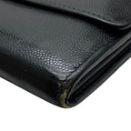 Chanel Sebulga Fold Long Wallet Coco Mark Caviar Leather Black — view 3