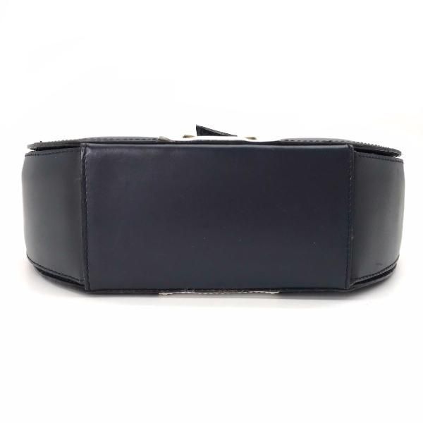 Celine Leather Ribbon Hand Bag Navy Gold — view 3