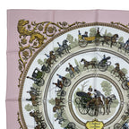 Hermes Scarf Silk Carre 90 la Promenade de Longchamps Walk to Long Chien Pink — view 2