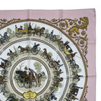 Hermes Scarf Silk Carre 90 la Promenade de Longchamps Walk to Long Chien Pink — view 3