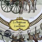 Hermes Scarf Silk Carre 90 la Promenade de Longchamps Walk to Long Chien Pink — view 6