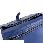 Hermes Bearn Soufflet Blue Brighton Silver Chevre Wallet — view 5
