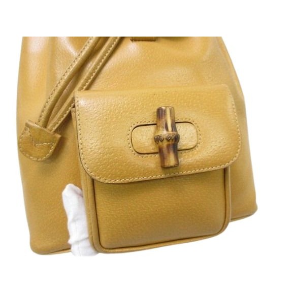 Gucci Backpack Bamboo 003-2034-0030 Light Brown Leather Vintage — view 5