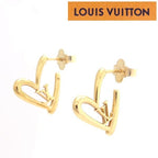 Louis Vuitton Book De Reuil Heart Fallen Love PM Earrings Gold Color GP — view 2