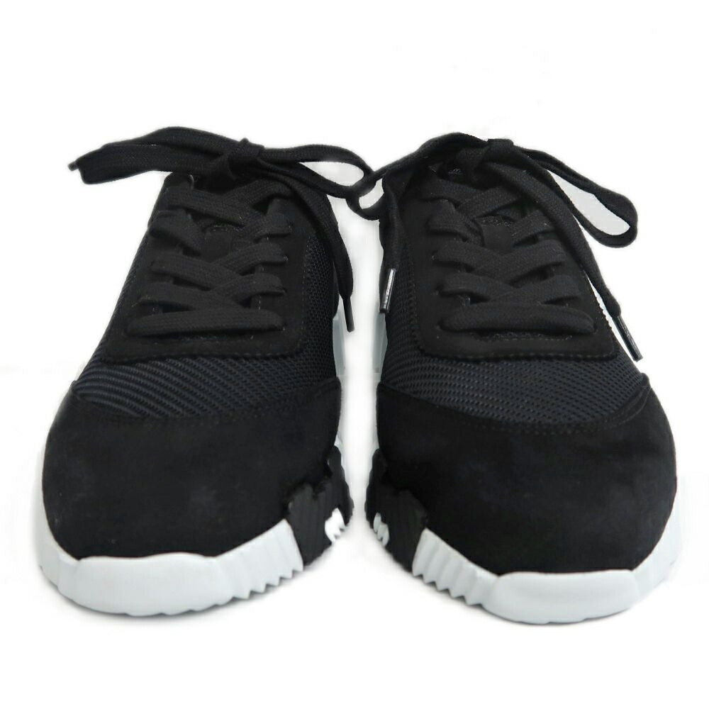 Hermes Bouncing Sneakers 38 Black Mesh Leather Shoes — view 2