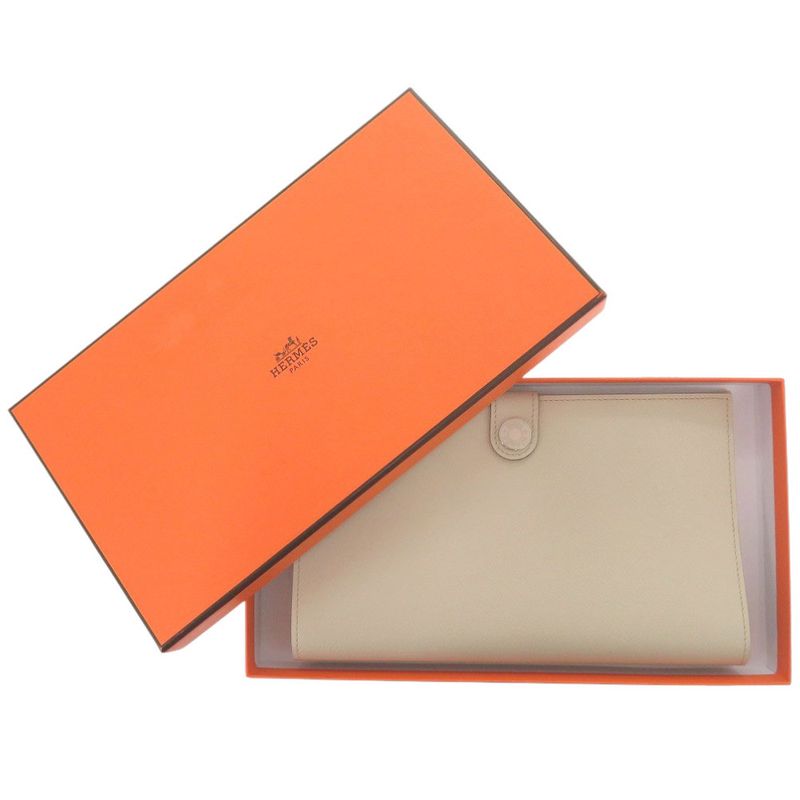 Hermes RMS Toutenmain Evercolor Nata Silver Hardware Engraved W Long — view 3