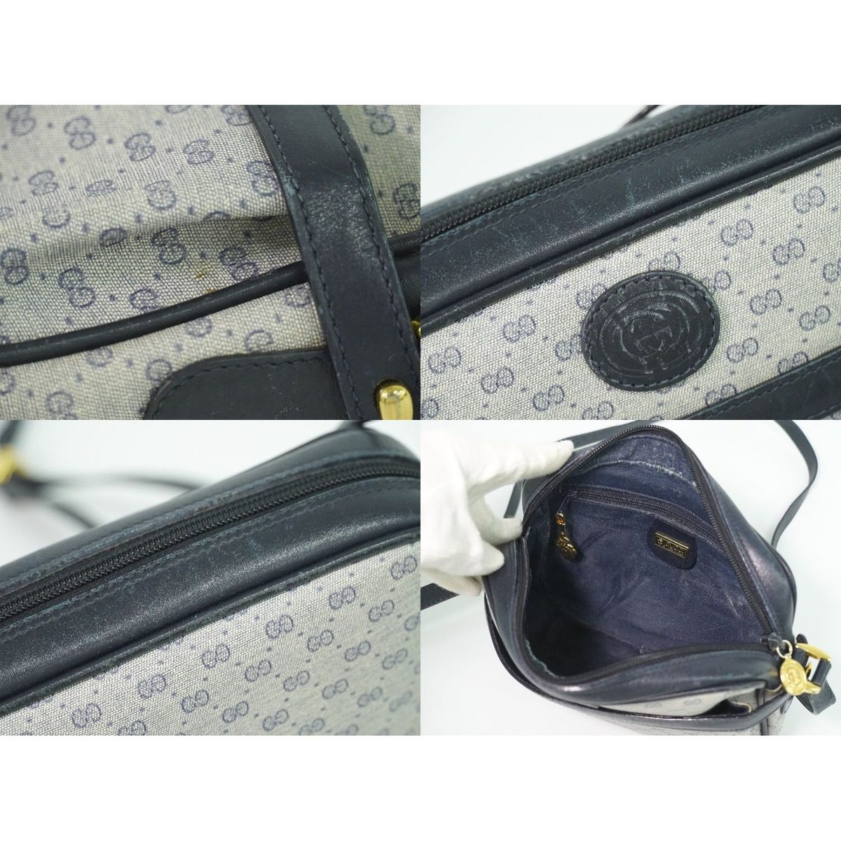 Gucci Micro GG Shoulder Bag Pochette Navy — view 8
