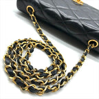 Chanel CC Logo Quilted Lambskin Turnlock Chain Shoulder Bag Black — view 6