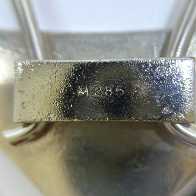 Prada Key Ring Silver Gold Logo Metal M285 — view 7