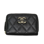 Chanel Quilted Bijoux-zip Coin Case Black Gold Hardware Ap3607