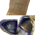 Fendi FF Zucca Pattern Leather Canvas Sneakers Size 37 Shoes — view 2
