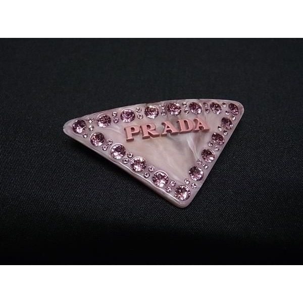 Prada Rhinestone Barrette Hair Pink
