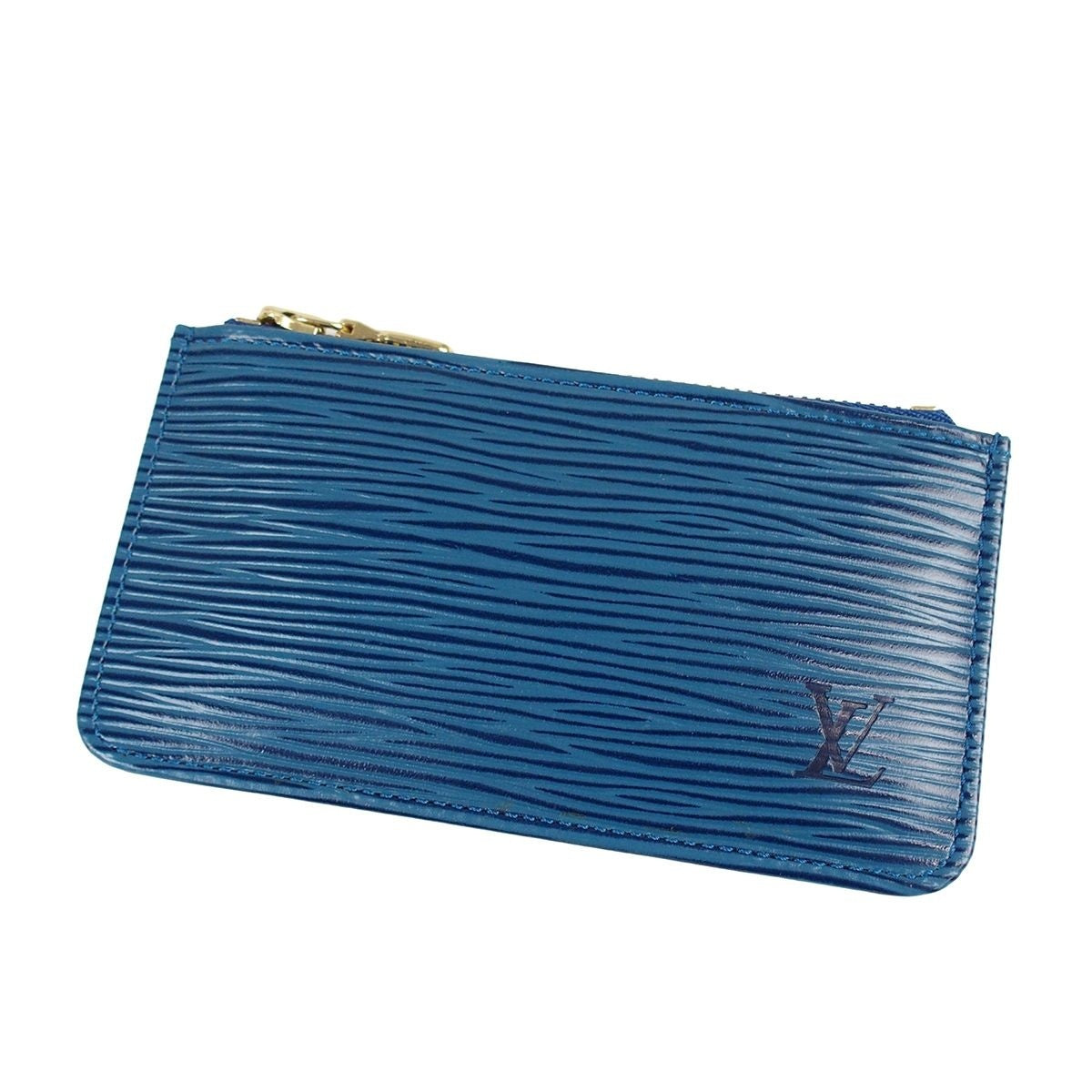Louis Vuitton Pochette Cles Toledo Blue Epi Leather Coin Purse Key Case