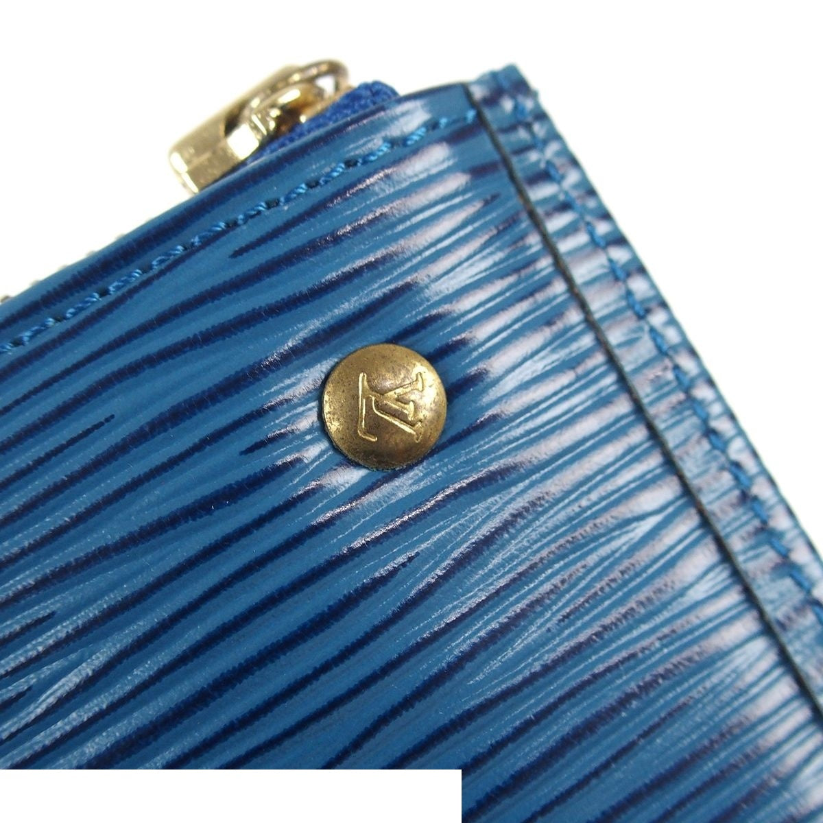 Louis Vuitton Pochette Cles Toledo Blue Epi Leather Coin Purse Key Case — view 3