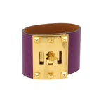 Hermes Tall Bangle Bracelet Swift Anemone Gold Kelly