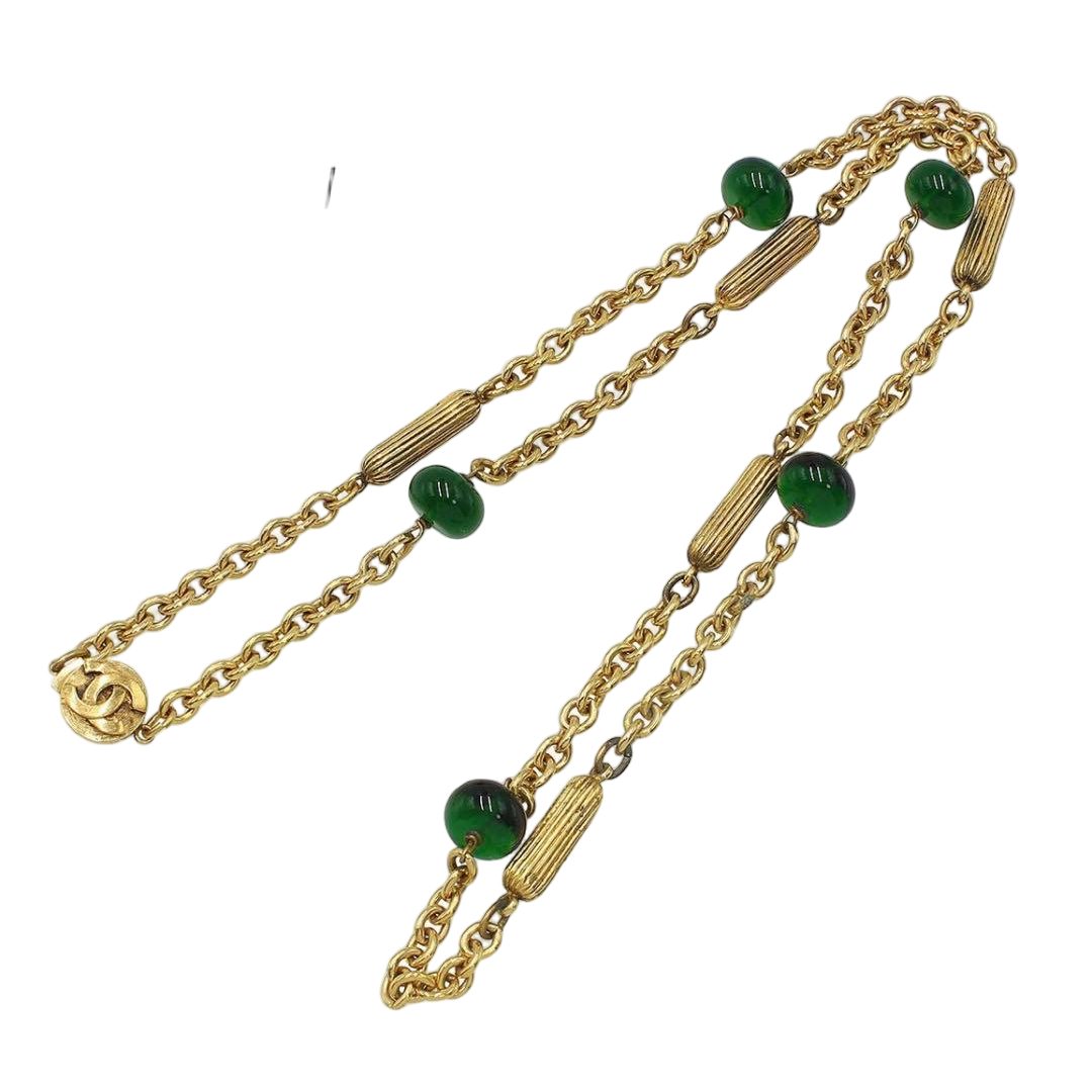 Chanel CC Logo Gripoix Chain Necklace