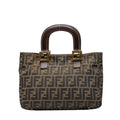 Fendi Zucca Brown Black Canvas Leather