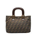 Fendi Zucca Brown Black Canvas Leather