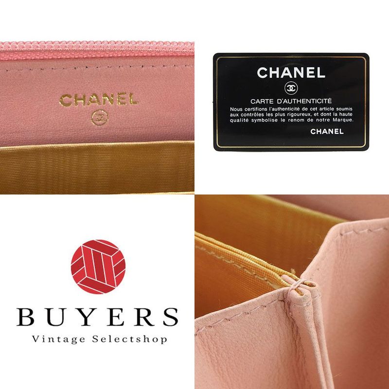 Chanel Round Zipper Long Wallet Caviar Leather 9 th Coco Mark — view 9