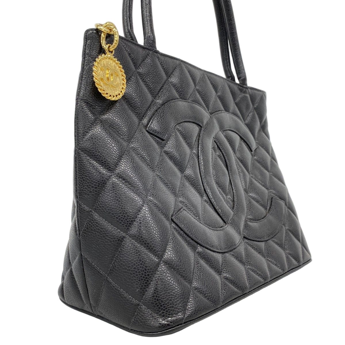 Chanel Tote Reissue Caviar Leather Black Gold — view 2